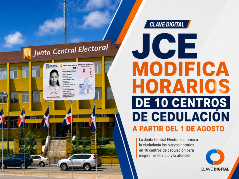 JCE modifica horarios de 10 centros de cedulación a partir del 1 de agosto