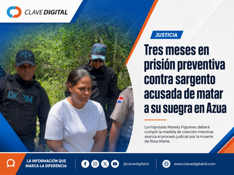 Tres meses de prisión preventiva contra sargento acusada de matar a su suegra en Azua