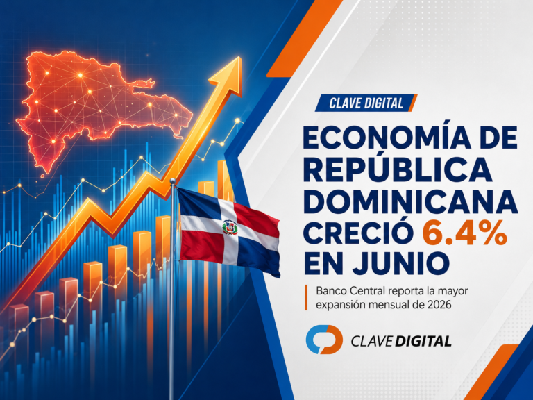 Economía de República Dominicana creció 6.4% interanual en junio, según Banco Central