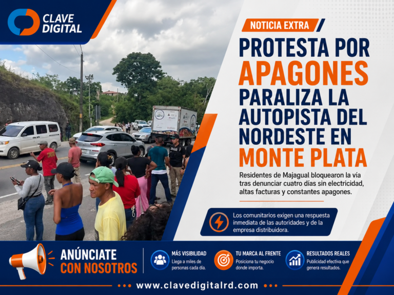Protesta por apagones paraliza la Autopista del Nordeste en Monte Plata