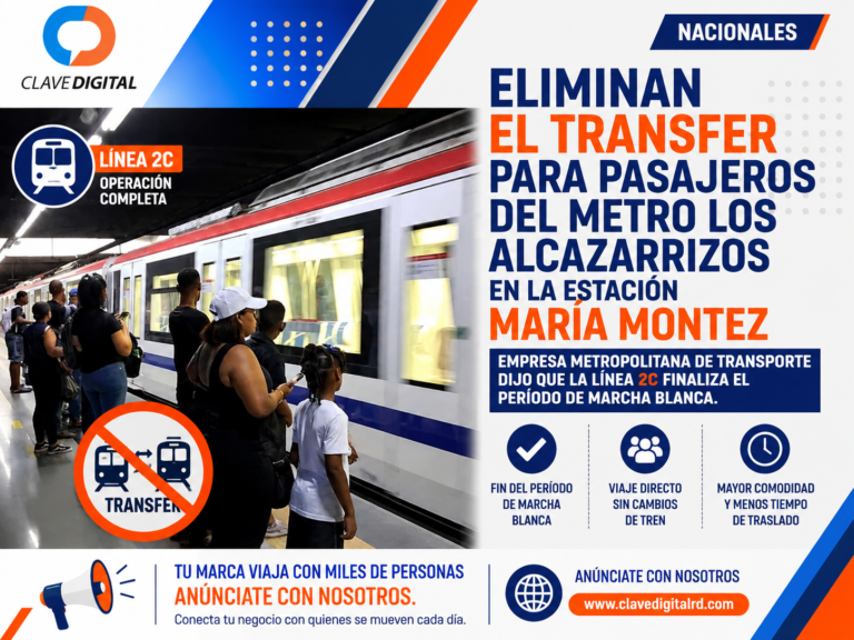 Pasajeros de Los Alcarrizos ya pueden viajar directo por la Línea 2C del Metro sin hacer transfer