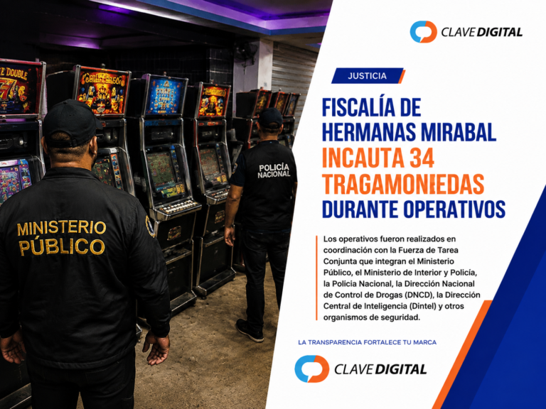 Fiscalía de Hermanas Mirabal incauta 34 tragamonedas durante operativos