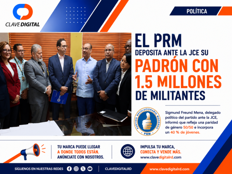 El PRM deposita ante la JCE su padrón con 1.5 millones de militantes