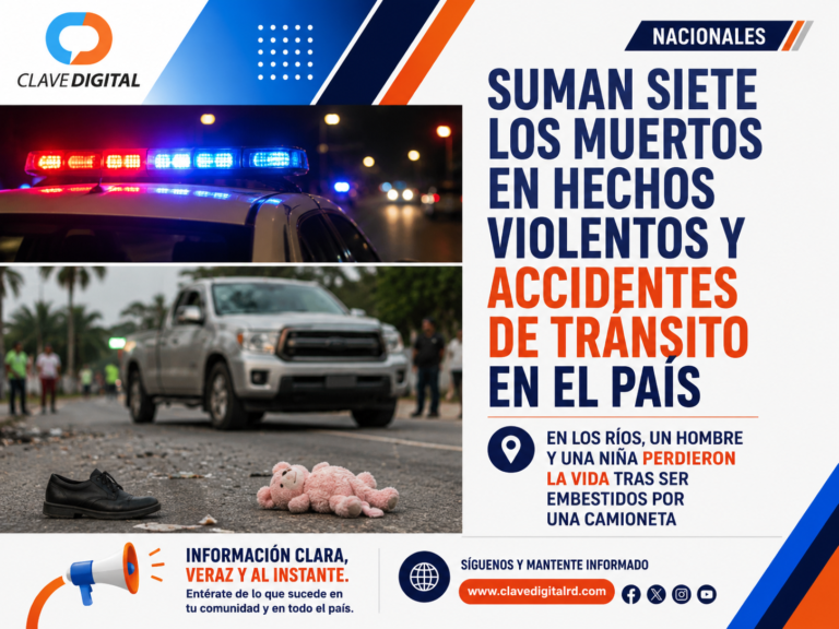 Suman siete los muertos en hechos violentos y accidentes de tránsito en el país