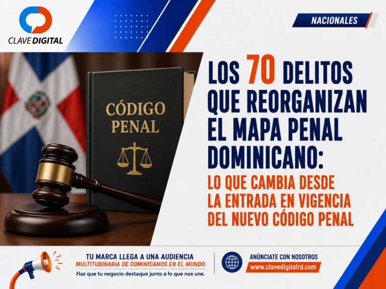 Los 70 delitos que reorganizan el mapa penal dominicano: lo que cambia desde la entrada en vigencia del nuevo Código Penal