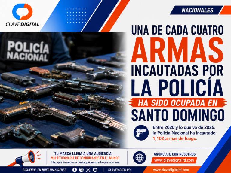 Una de cada cuatro armas incautadas por la Policía ha sido ocupada en Santo Domingo