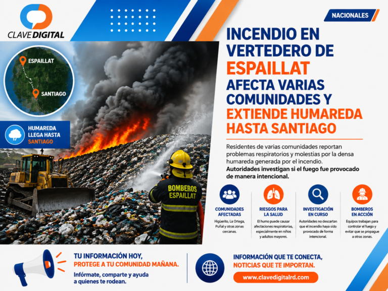 Incendio en vertedero de Espaillat genera alerta por humareda que afecta comunidades y llega hasta Santiago
