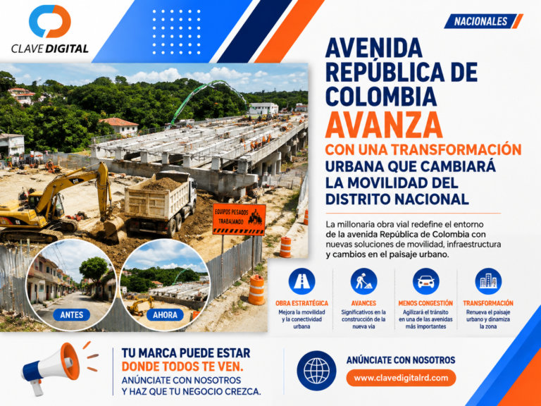 Avenida República de Colombia avanza con una transformación urbana que cambiará la movilidad del Distrito Nacional