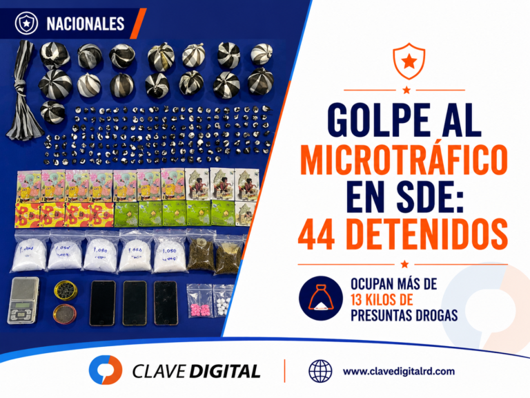 Golpe al microtráfico en SDE: 44 detenidos y más de 13 kilos de presuntas drogas ocupados