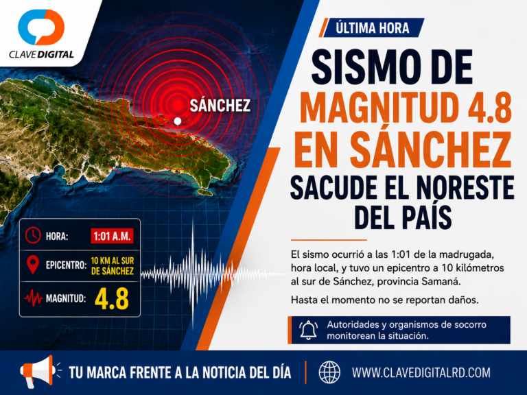 Sismo de magnitud 4.8 en Sánchez sacude el noreste del país