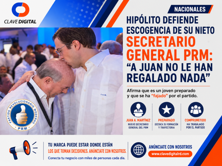 Hipólito defiende escogencia de su nieto como secretario general del PRM: “A Juan no le han regalado nada”