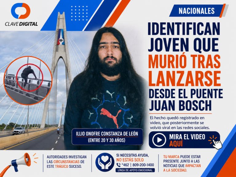 Identifican joven que murió tras lanzarse desde el puente Juan Bosch en Santo Domingo