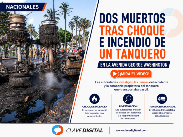 Dos muertos tras choque e incendio de un tanquero en la avenida George Washington