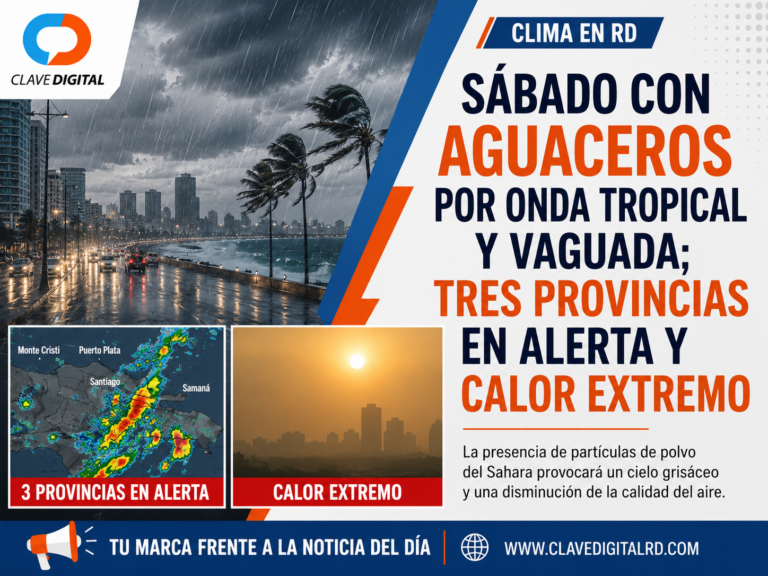 Sábado con aguaceros, calor extremo y polvo del Sahara en República Dominicana
