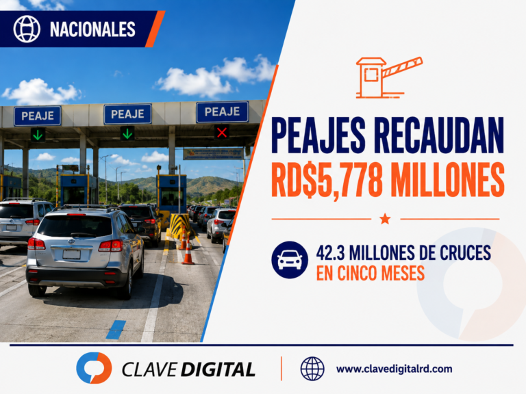Peajes generan RD$5,778 millones tras más de 42 millones de cruces en cinco meses