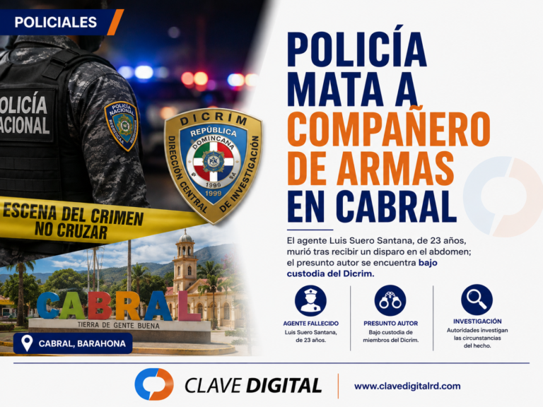 Policía mata a compañero de armas en Cabral; presunto autor está bajo custodia del Dicrim