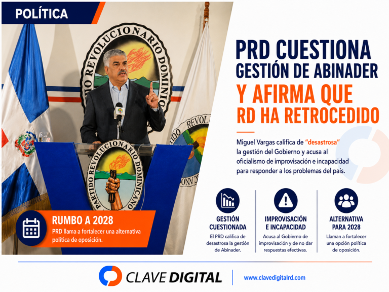 PRD cuestiona gestión de Abinader y afirma que RD ha retrocedido