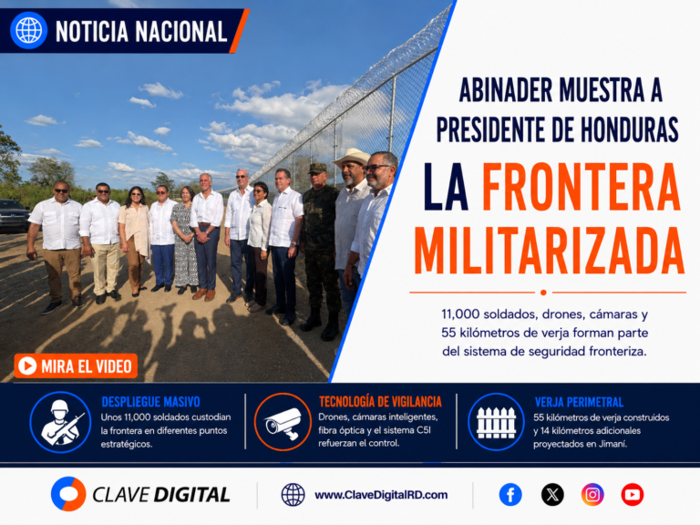 Abinader muestra a presidente de Honduras el despliegue militar y tecnológico de la frontera